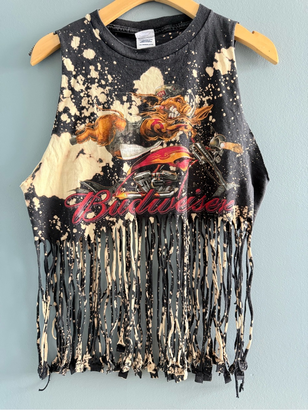 Delta Fringed Graphic Budweiser Sleeveless Tee